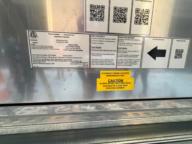 pollution control unit installation corporate cafeteria dining NYC Master Fire 140 West 9